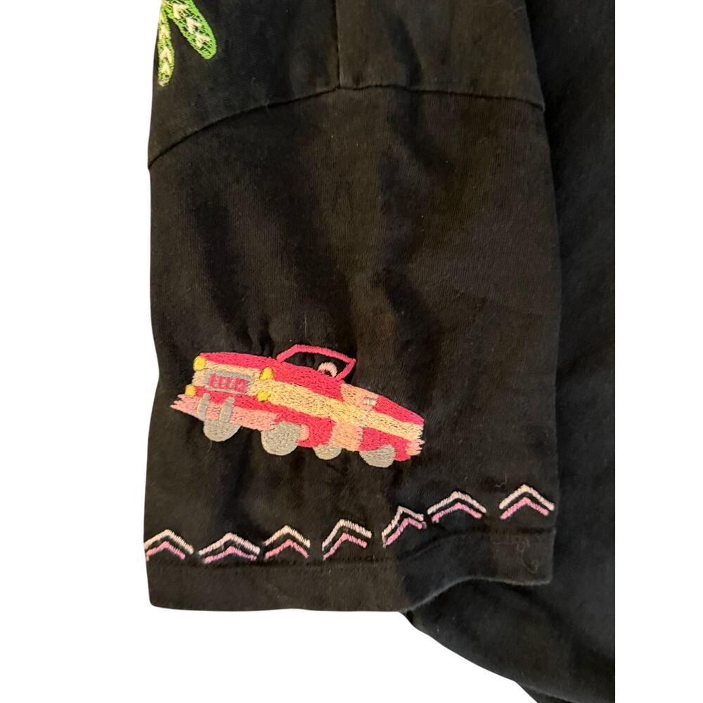 Michael Simon Lite Vintage Embroidered Blouse | Cars & Palms | Size L | 90s - Picture 11 of 11